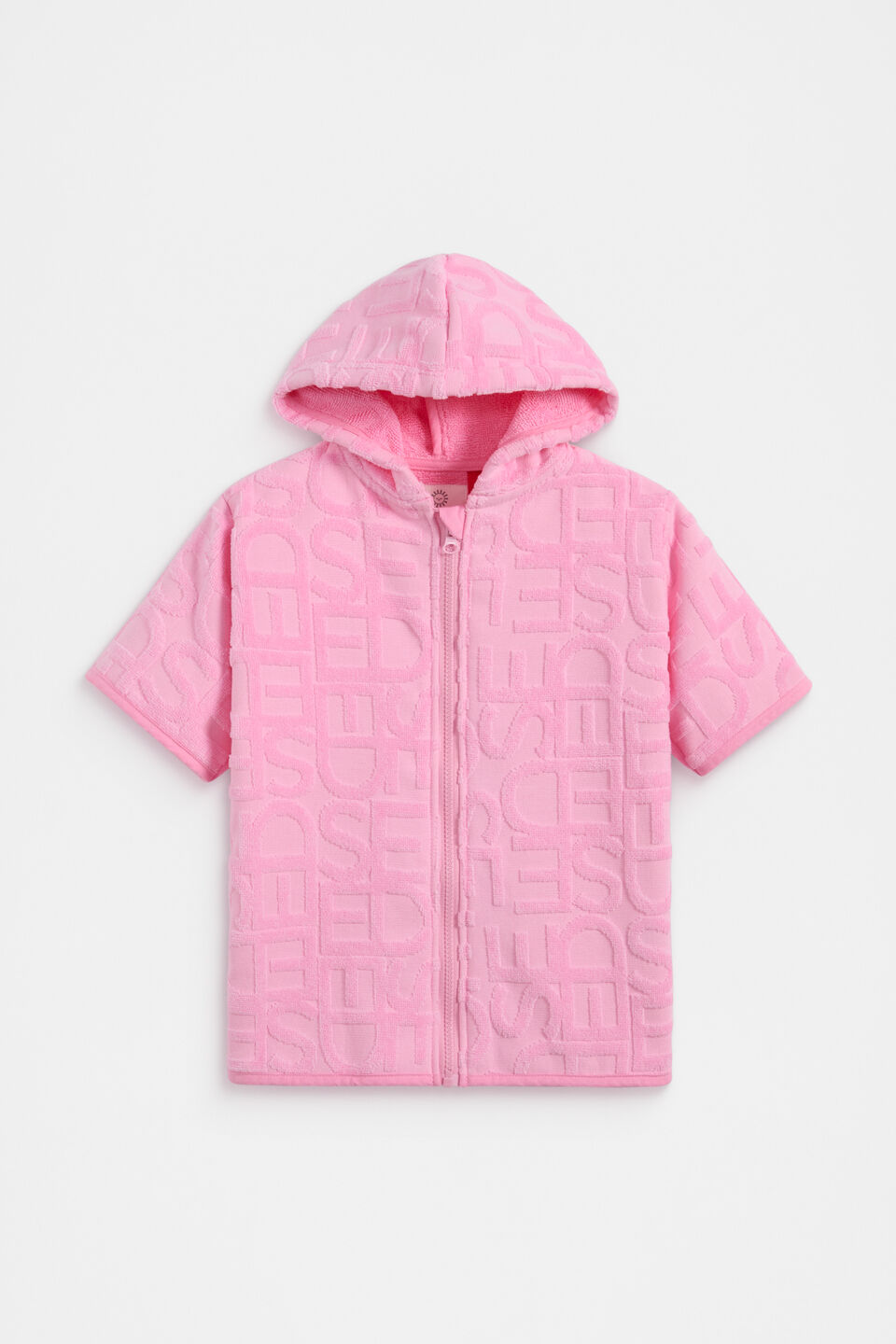Mini Terry Zip Poncho  Candy Pink