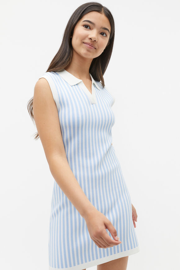Stripe Knit Dress  Sky Blue  hi-res