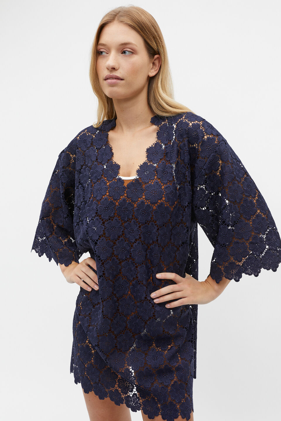 Lace Beach Cover Up  Midnight Sky