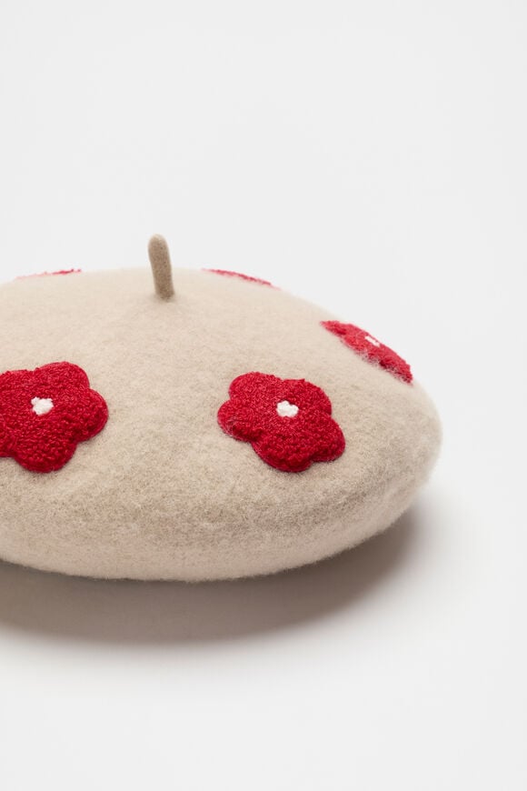 Flower Beret  Caramel Marle  hi-res