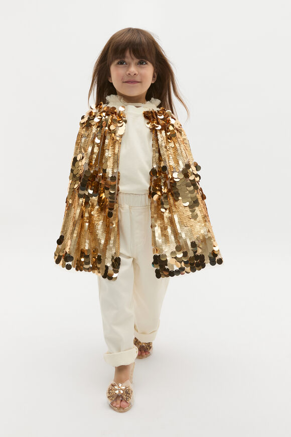 Gold Sequin Cape  Gold  hi-res
