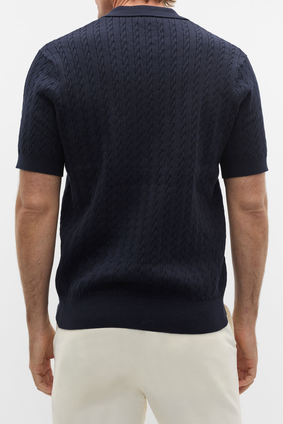 Heritage Cable Knit Trophy Polo  Twilight Blue