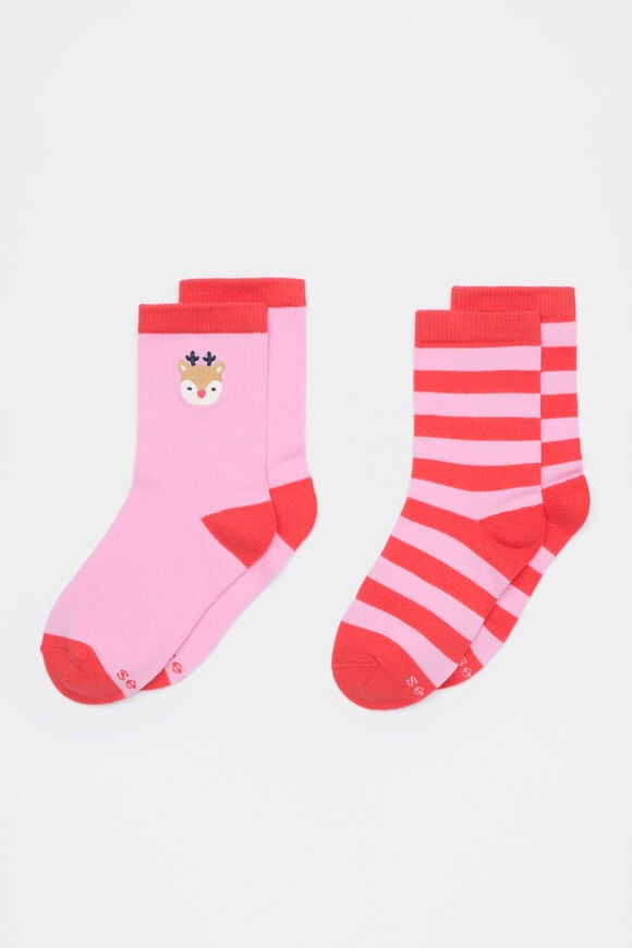 Xmas Sock 2 Pack  Chilli Red  hi-res