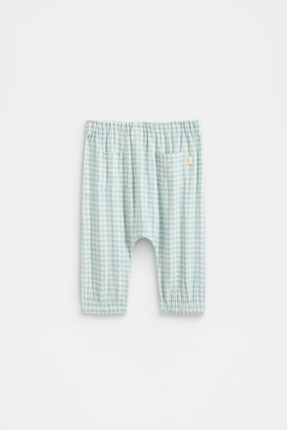 Gingham Pull On Pant  Seaspray  hi-res