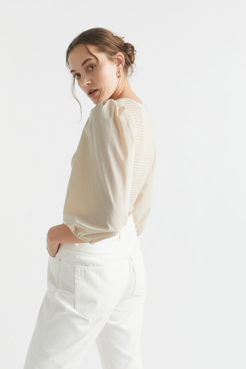 Shirred Bodice Tee  Magnolia