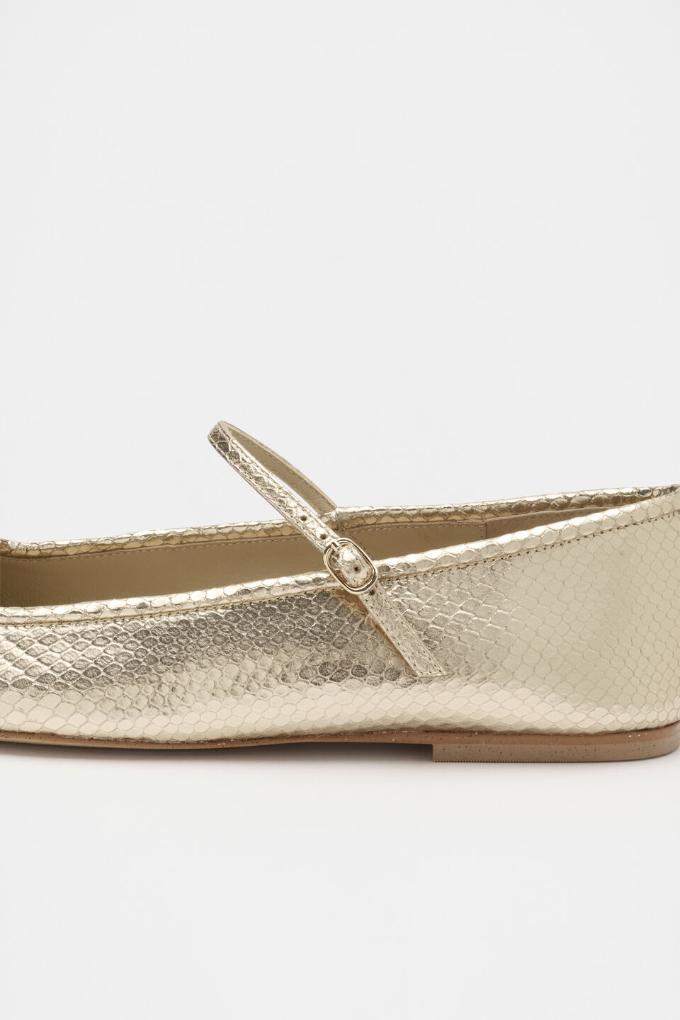 Kai Snake Embossed Ballet Flat  Soft Gold