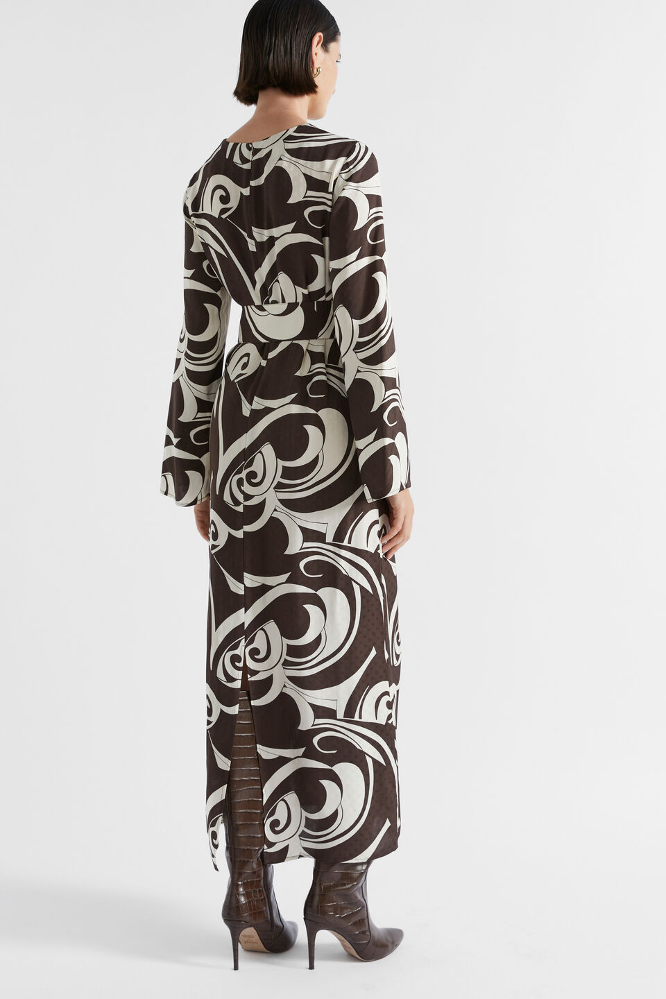 Jacquard Swirl Midi Dress  Retro Swirl