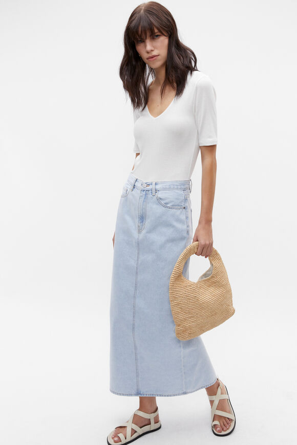 V Neck Half Sleeve Tee  Cloud Cream  hi-res