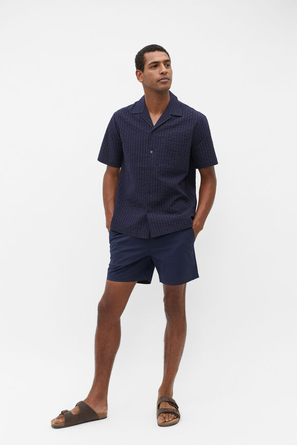 Textured Stitch Shirt  Midnight Blue  hi-res