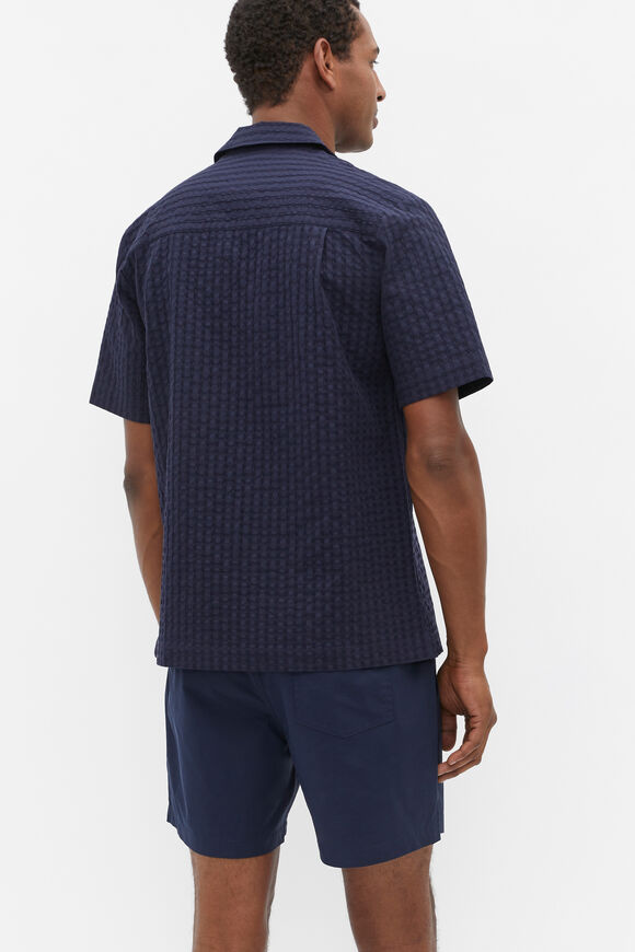 Textured Stitch Shirt  Midnight Blue  hi-res