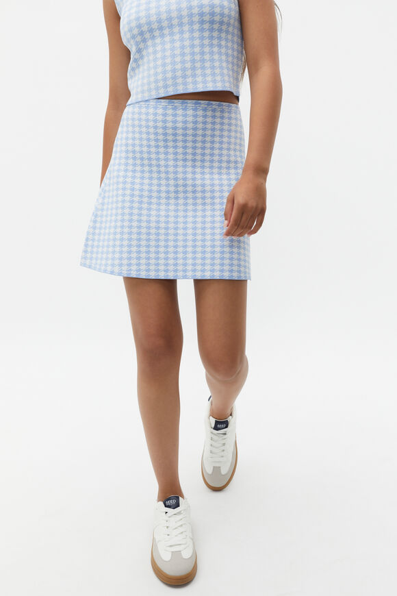 Houndstooth Knit Skirt  Blue Jay  hi-res