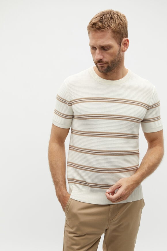 Stripe Knit Tee  Ivory Stripe  hi-res