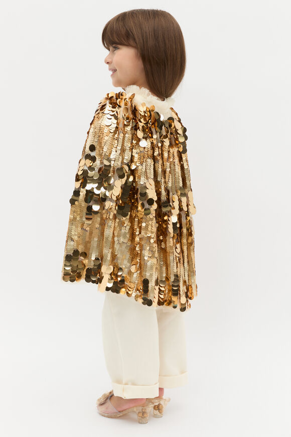 Gold Sequin Cape  Gold  hi-res
