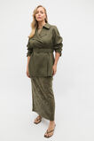Linen Crop Trench Coat  Olive Leaf  hi-res