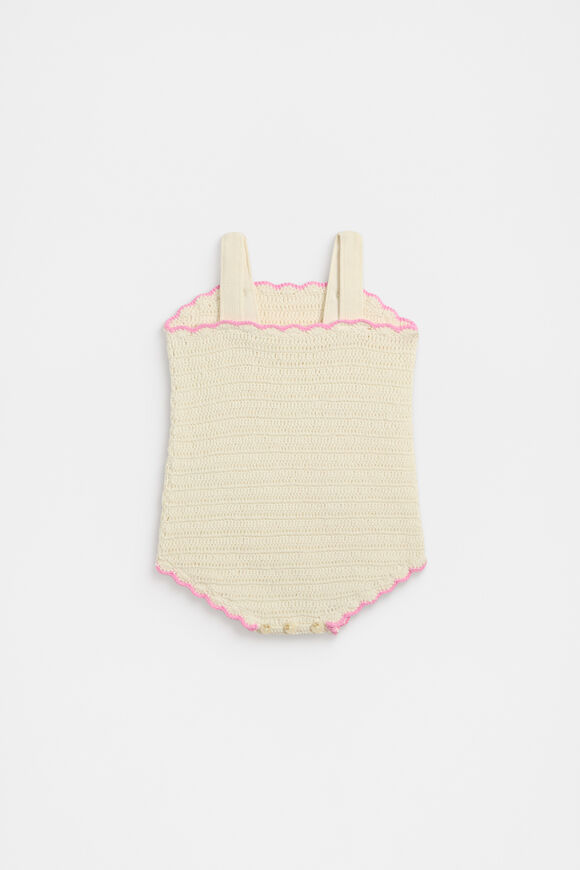 Floral Crochet Romper  Vintage Cream  hi-res