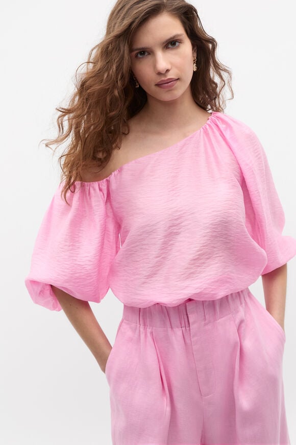 Asymmetric Blouson Top  Fairy Floss  hi-res