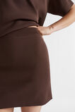 Crepe Knit A Line Mini Skirt  Deep Raisin  hi-res
