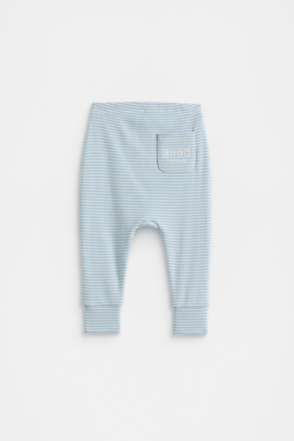 Core Rib Logo Legging  Blue Stripe