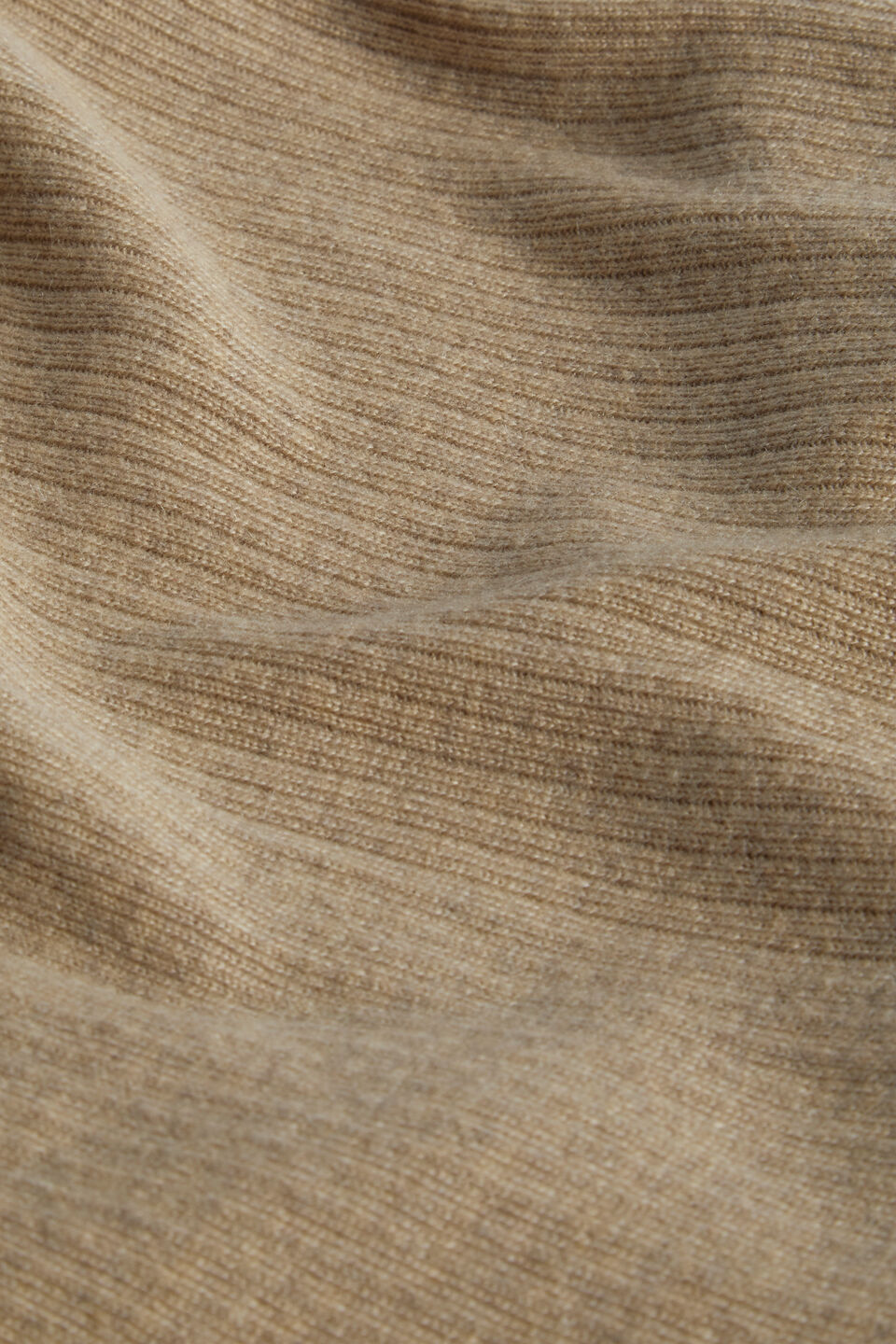 Rib Knit Poncho  Champagne Beige