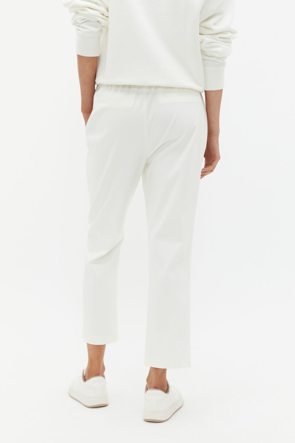 Tapered Leg Tie Pant  Cloud Cream