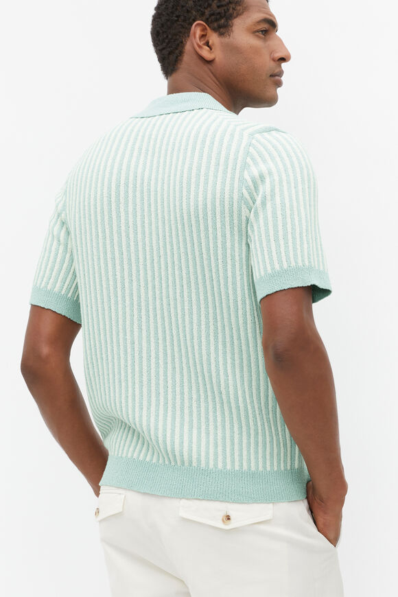 Textured Button Down Knit  Seafoam  hi-res