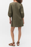 Linen V Neck Seam Detail Mini Dress  Olive Leaf  hi-res