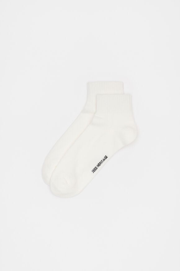 Cushioned Logo Ankle Sock  Cream Navy  hi-res