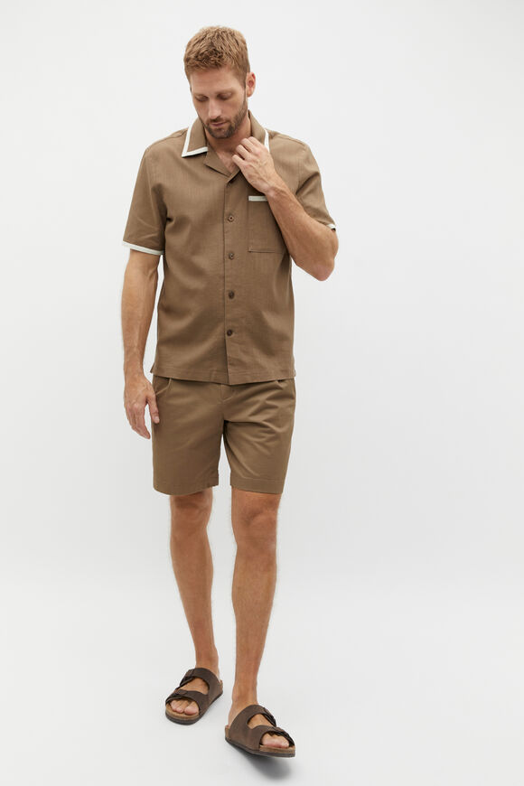 Contrast Detail Shirt  Dark Nougat  hi-res