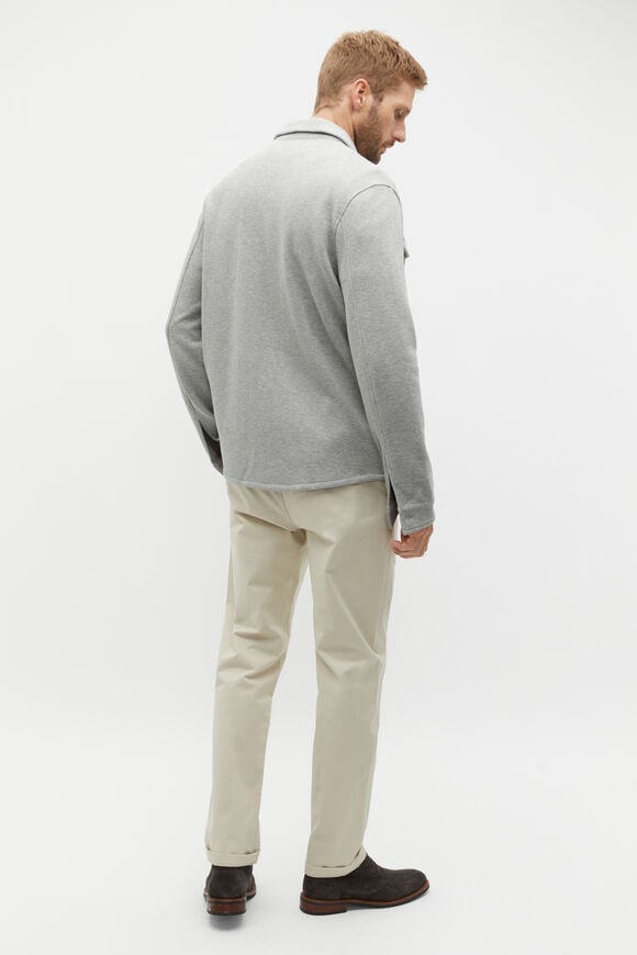 Pique Knit Overshirt  Silver Marle  hi-res