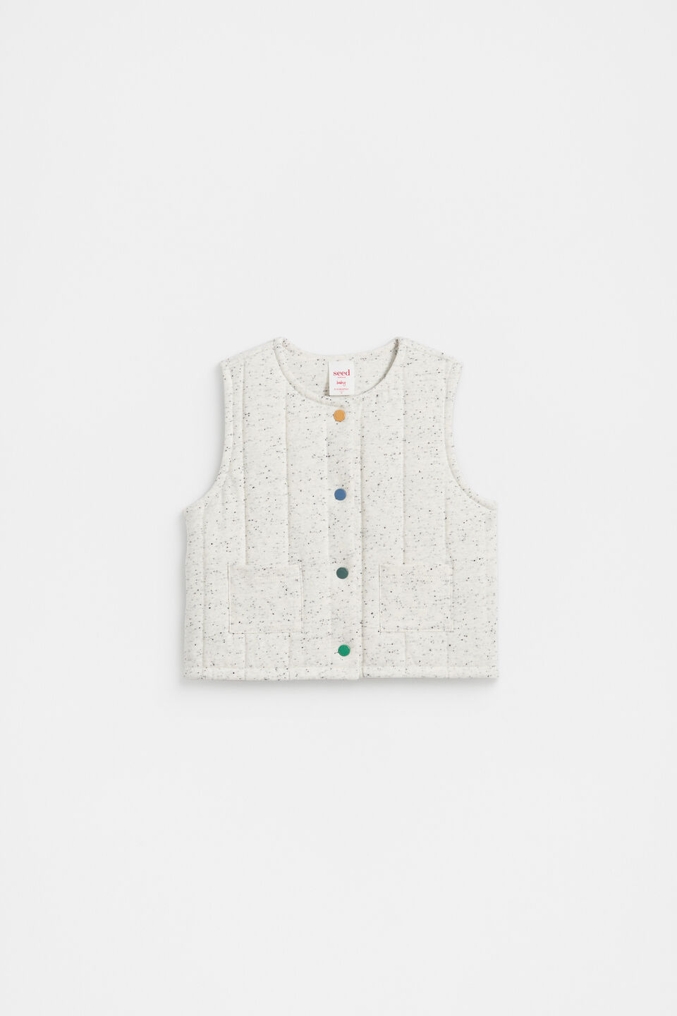 Quilted Jersey Vest  Oat Marle
