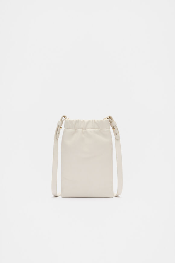 Leather Rouched Crossbody  Cream  hi-res
