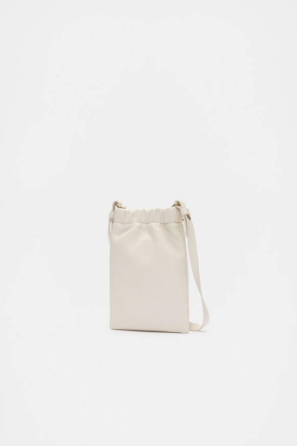 Leather Rouched Crossbody  Cream  hi-res