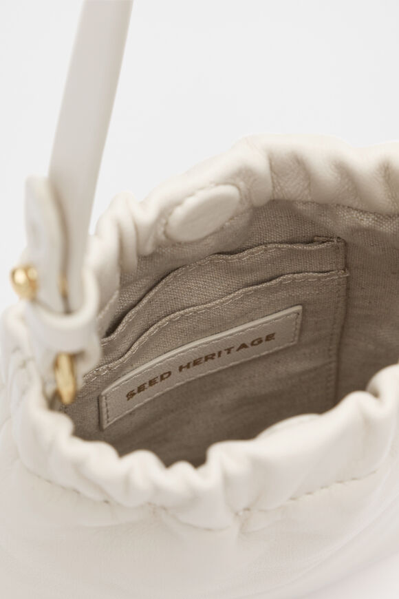 Leather Rouched Crossbody  Cream  hi-res