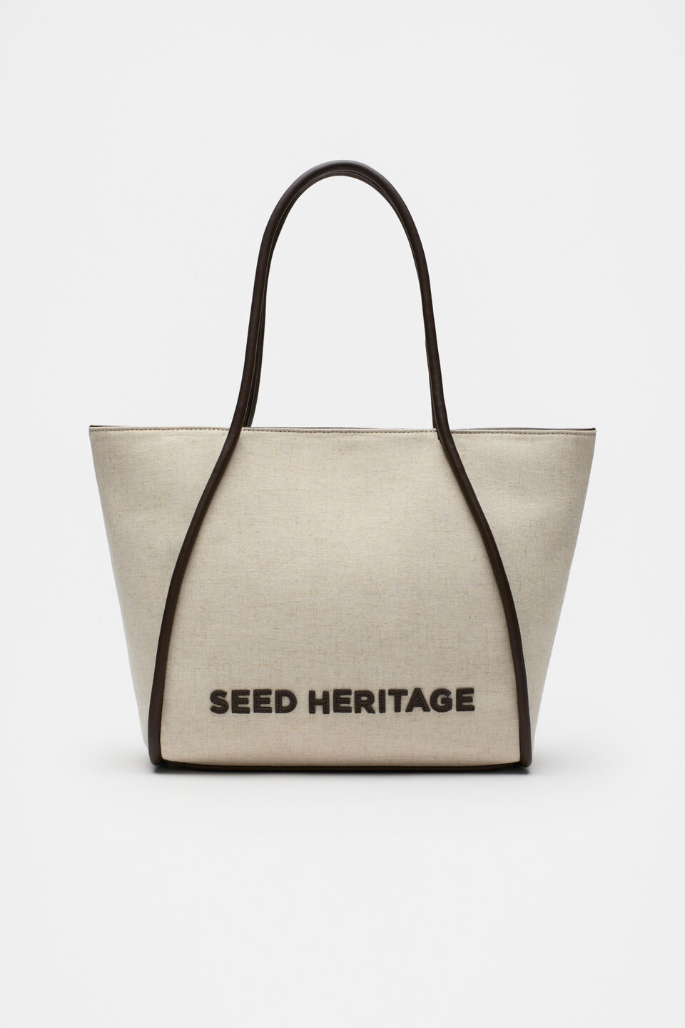 Stitch Logo Fabric Tote  Dark Espresso