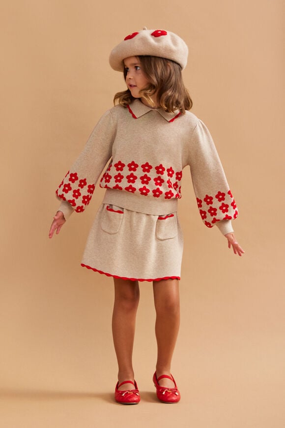 Pocket Knit Skirt  Caramel Marle  hi-res