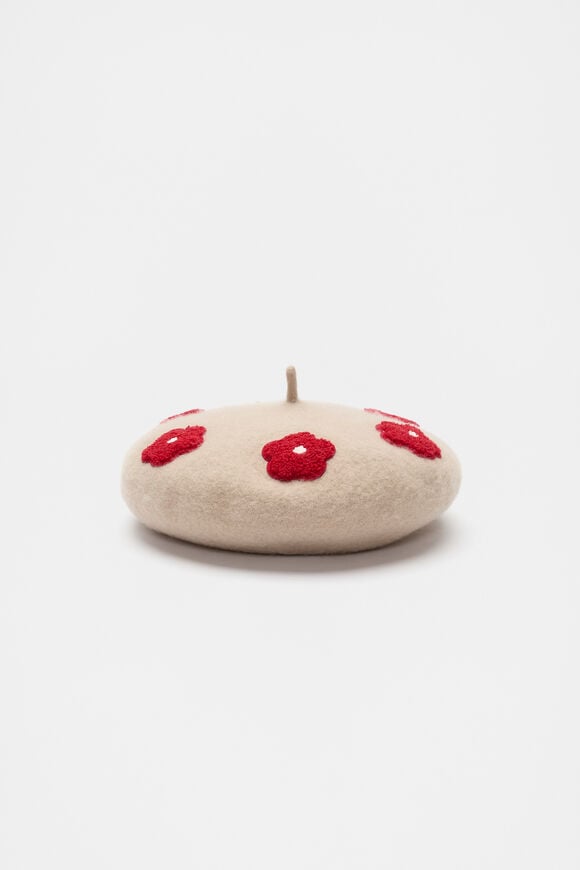 Flower Beret  Caramel Marle  hi-res
