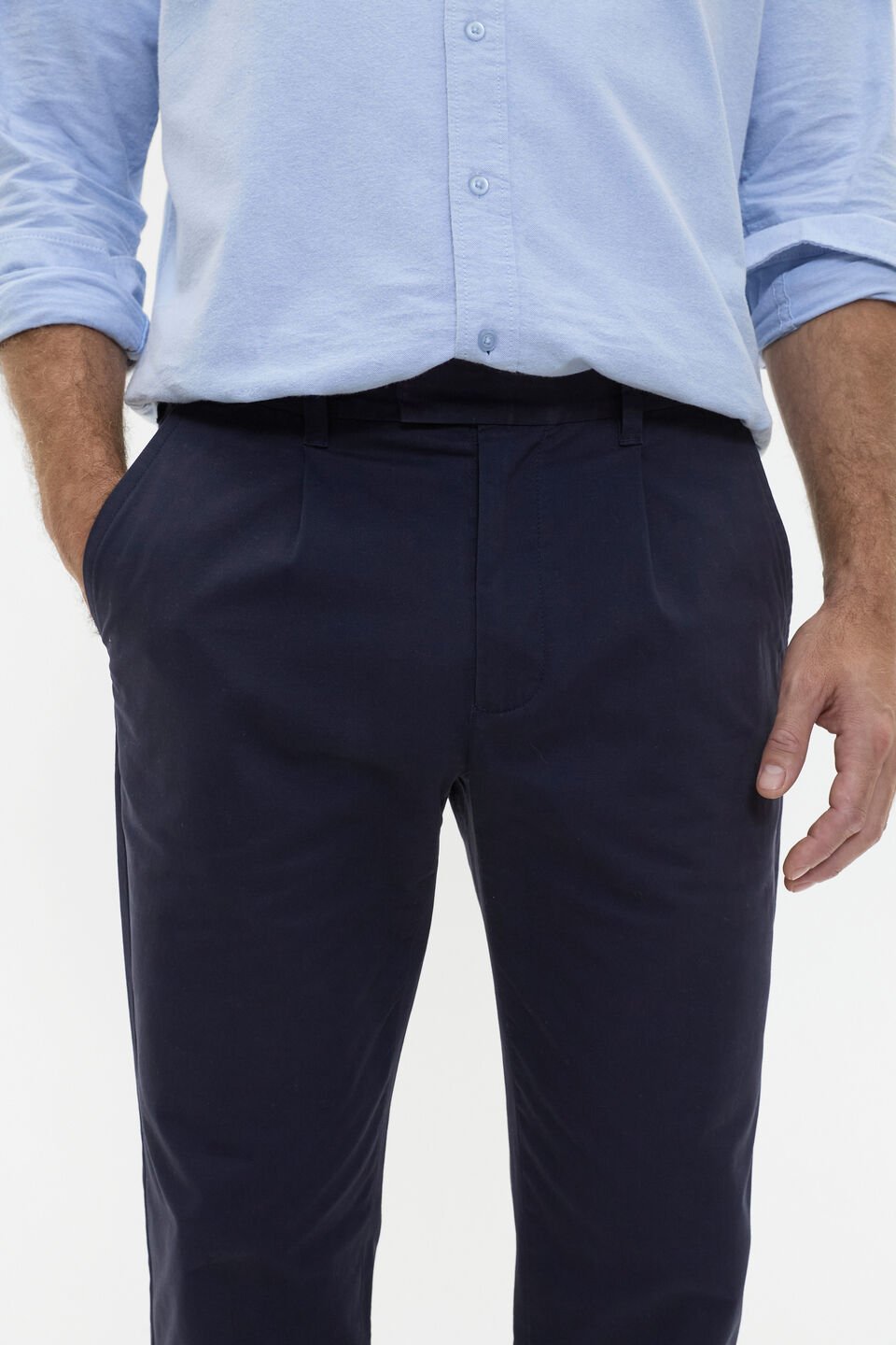 Pleat Front Chino  Midnight Blue