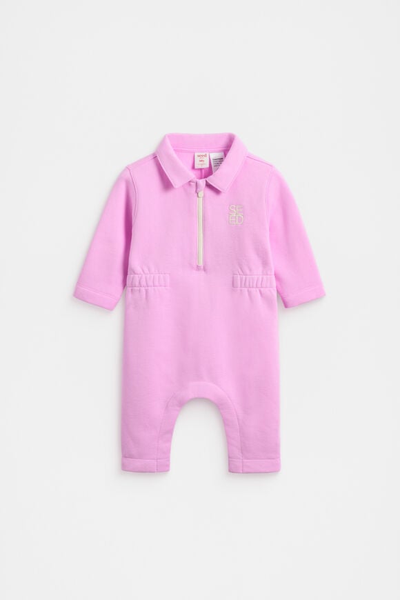 Zip Collar Onesie  Fairy Floss  hi-res