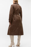 Leather Belted Trench Coat  Maple  hi-res