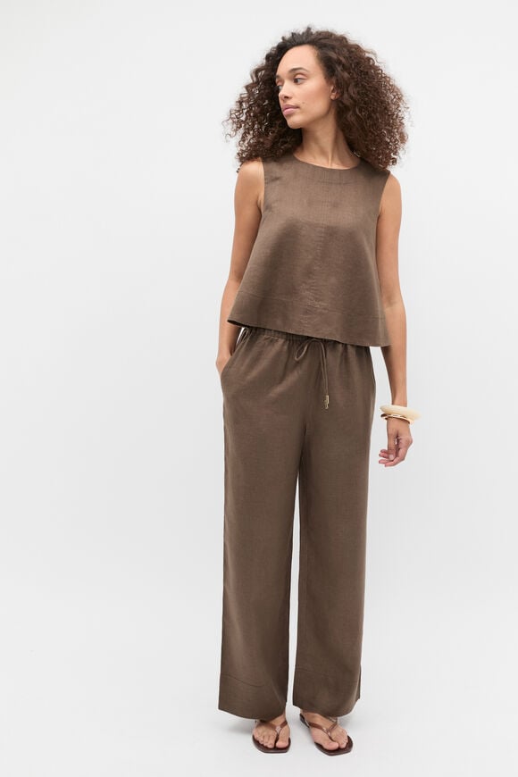 Core Linen Casual Tie Pant  Pinecone  hi-res