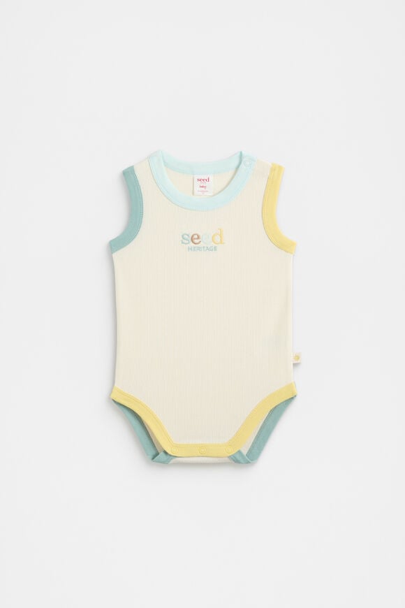 Multi Logo Bodysuit  Buttermilk  hi-res