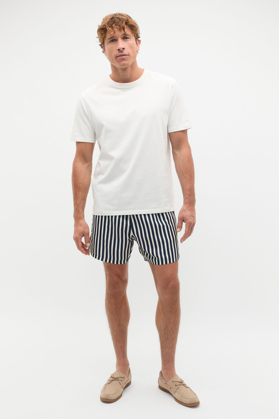 Stripe Swim Short  Midnight Blue