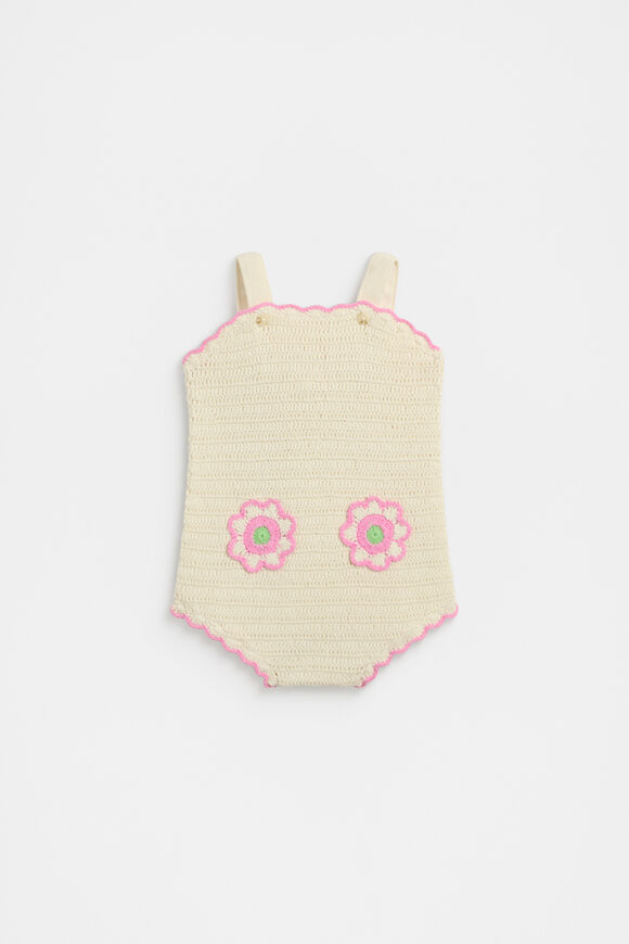 Floral Crochet Romper  Vintage Cream  hi-res