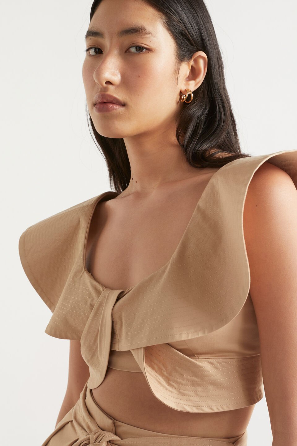 Tailored Flounce Bodice  Light Chestnut