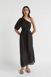 One Shoulder D Ring Belt Maxi Dress  Black  hi-res