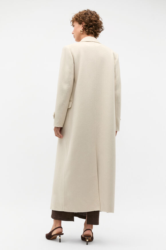 Wool Trench Maxi Coat  Oat Marle  hi-res