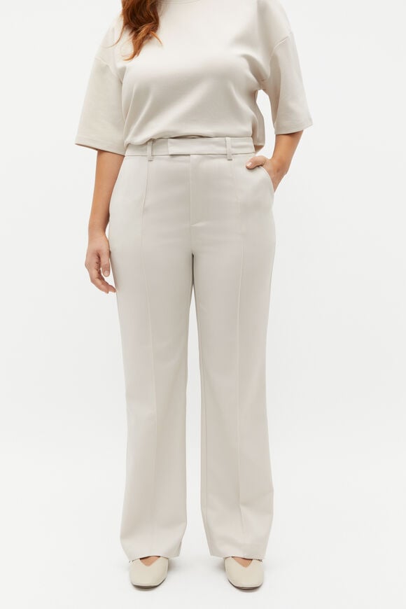 Wool Blend Tailored Pant  Oat  hi-res