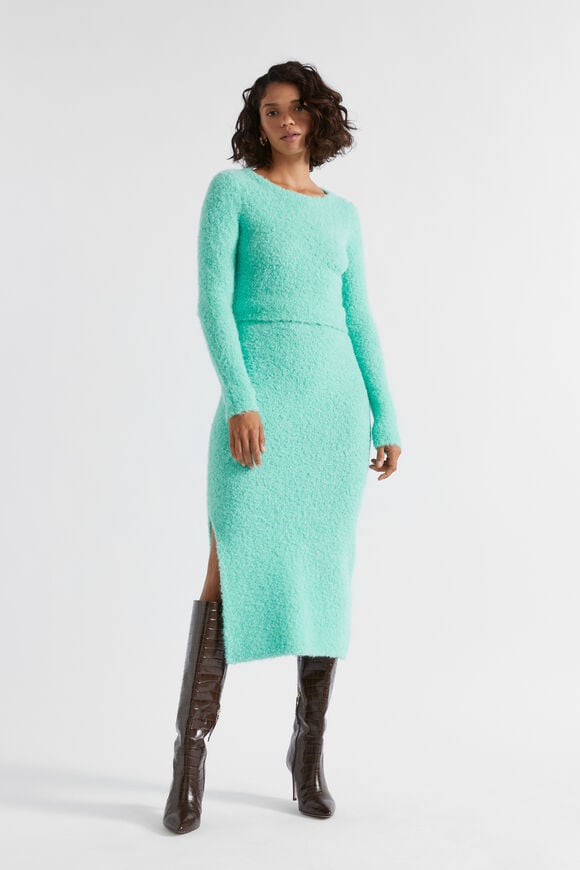 Boucle Knit Midi Skirt  Opal Marle  hi-res