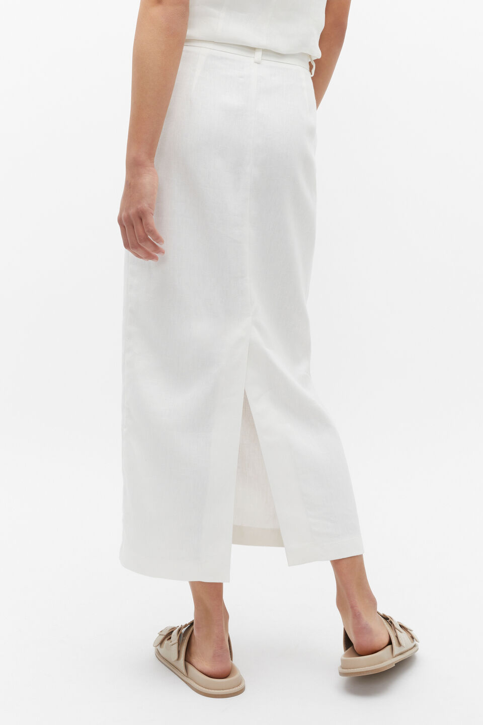 Linen Maxi Cargo Skirt  Cloud Cream