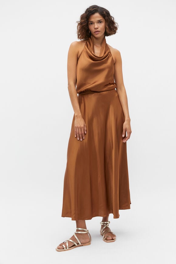 Satin Circle Skirt  Cinnamon Spice  hi-res